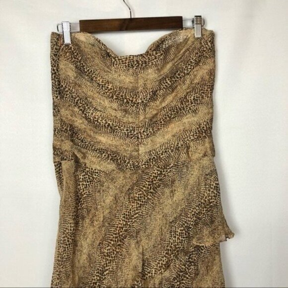 Vintage Chetta B Leopard Print Layered Silk Dress L - Picture 10 of 12